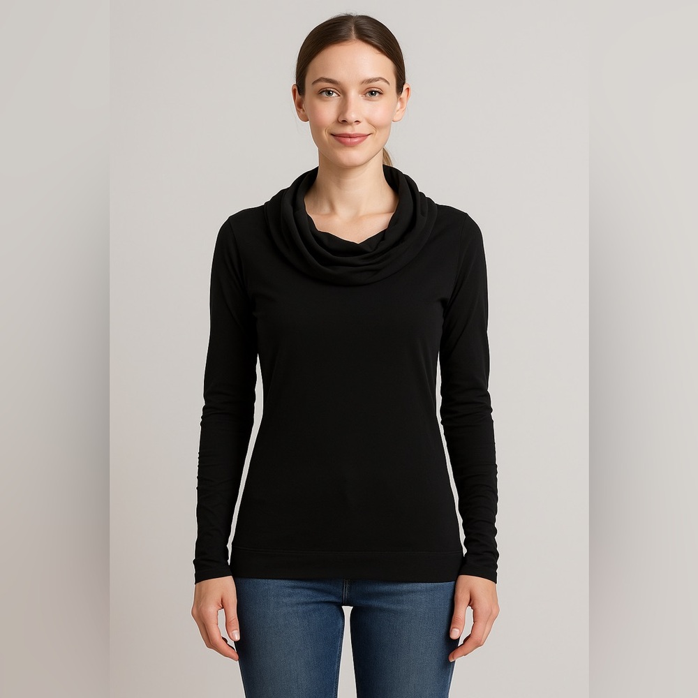 Esprit Black Cowl Neck Long Sleeve Top Women’s Medium Portugal
